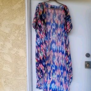 Long colorful Torrid pool cover up 100% polyester